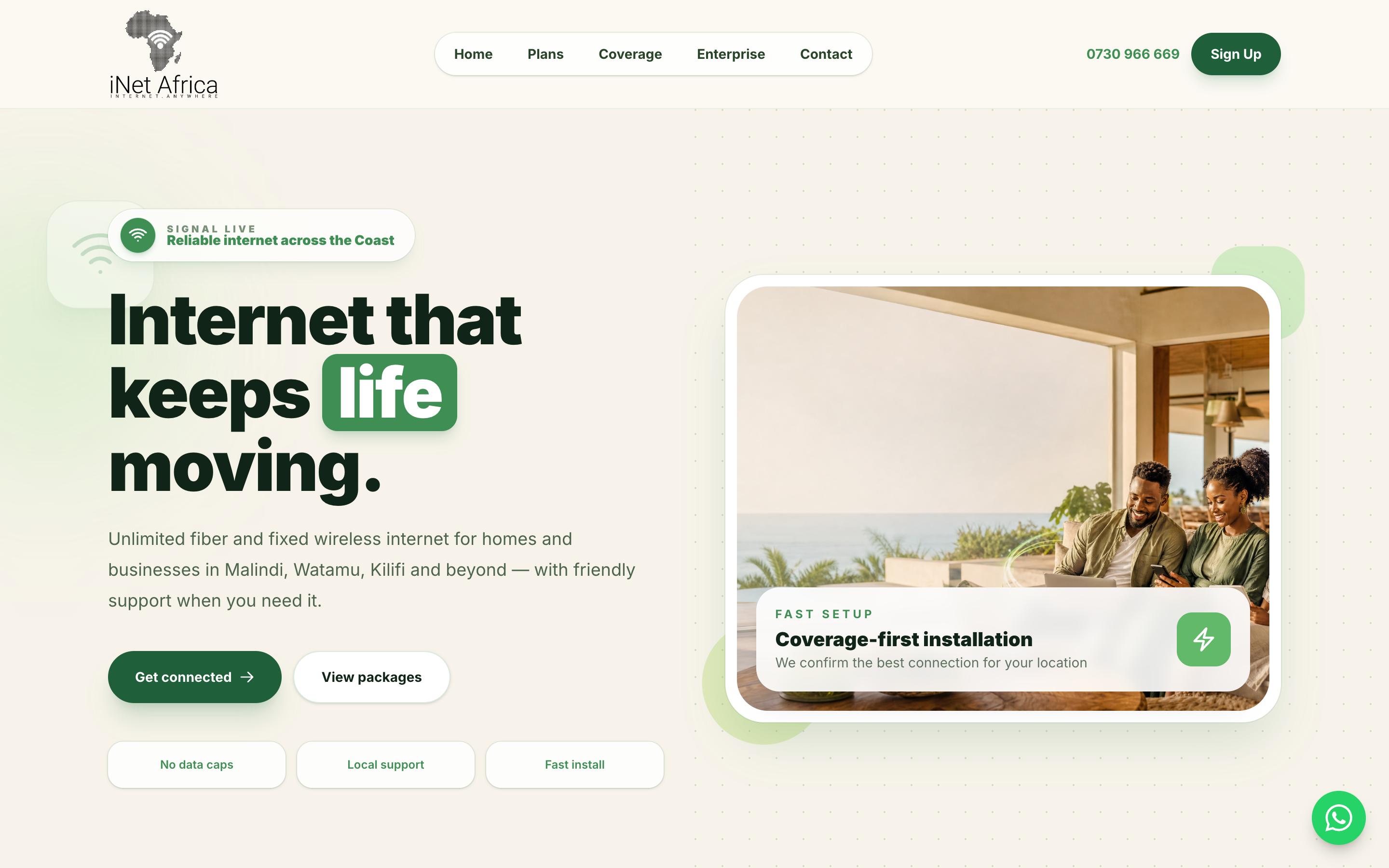 iNet Africa homepage design