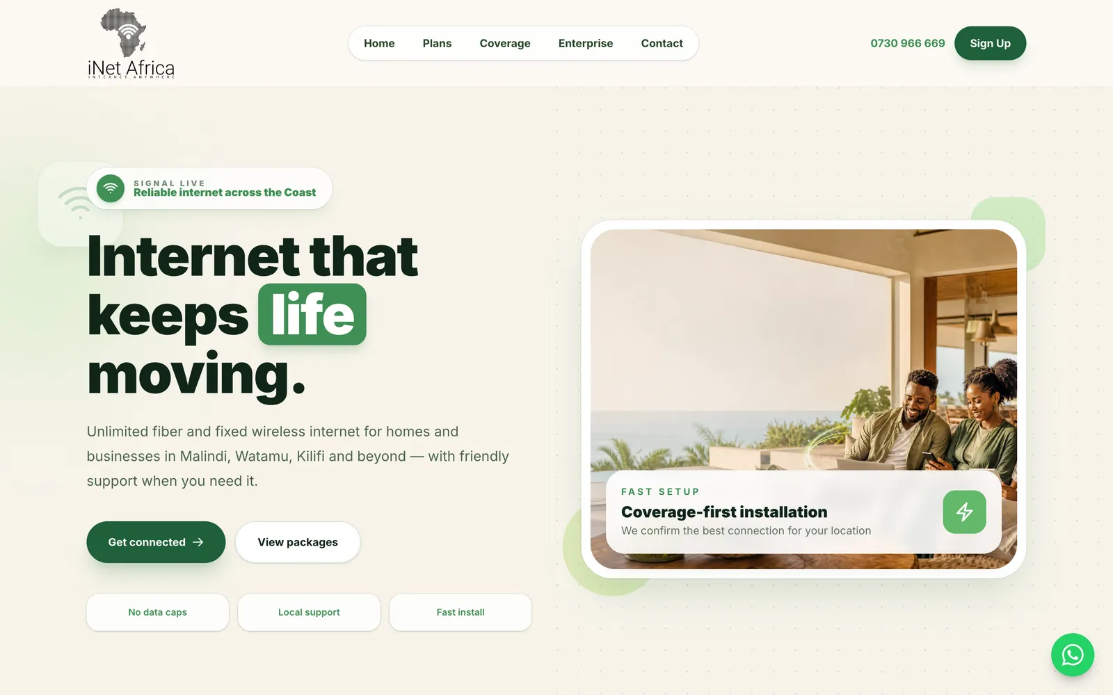 iNet Africa — site screenshot