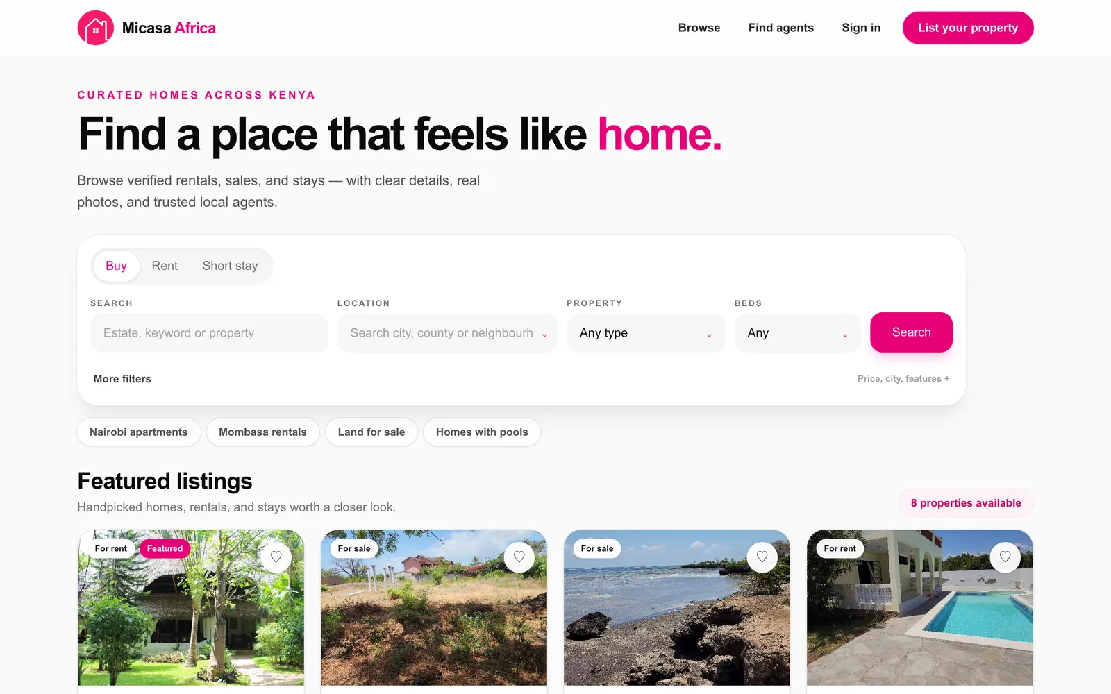 Micasa Africa — site screenshot