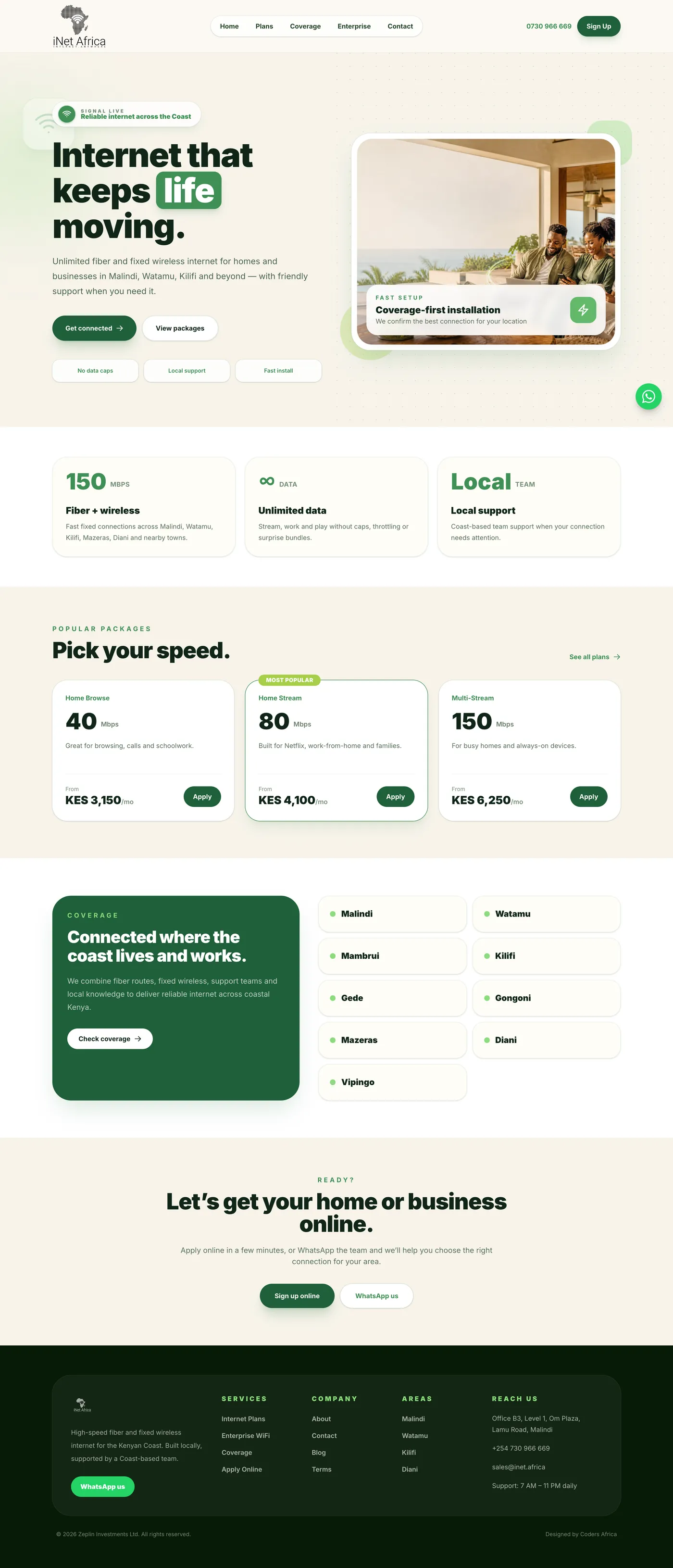 iNet Africa — full home page