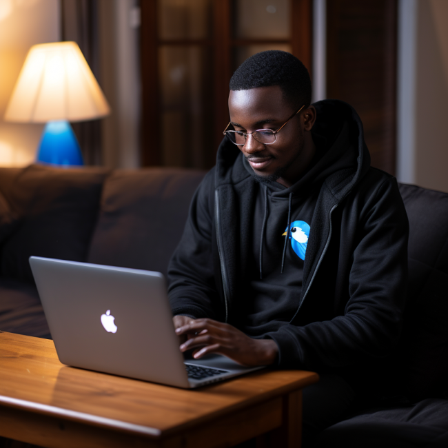 A Coders Africa developer at work in Nairobi